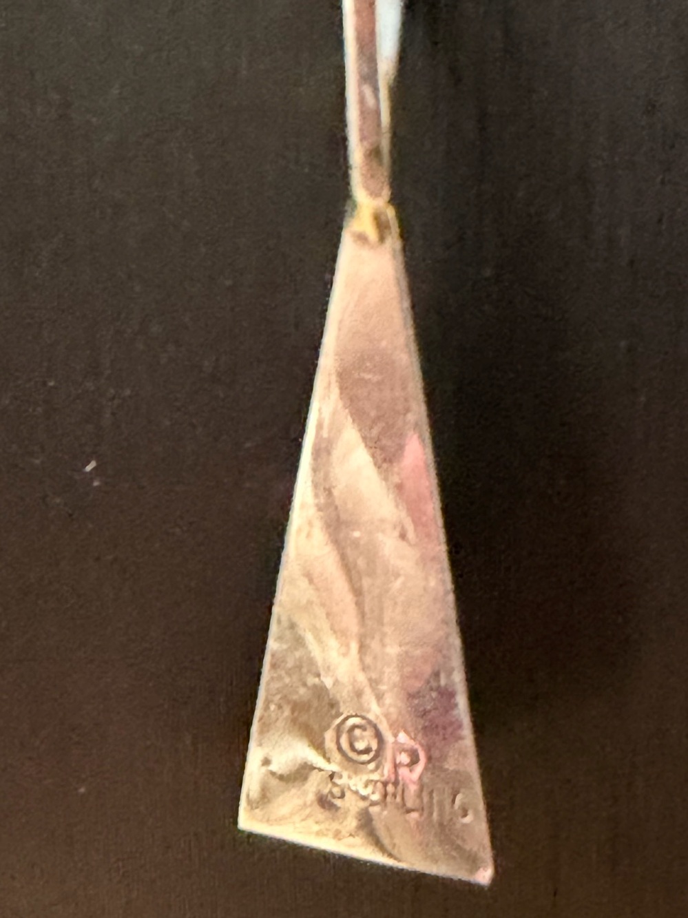 Felix Perry Navajo Sterling Silver Turquoise Drop Pendant - Picture 2 of 4